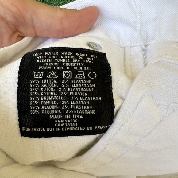 VTG Ralph Lauren Jeans Womens 32x31 White Black Label Flared USA Gold Pony Y2K - Picture 13 of 16